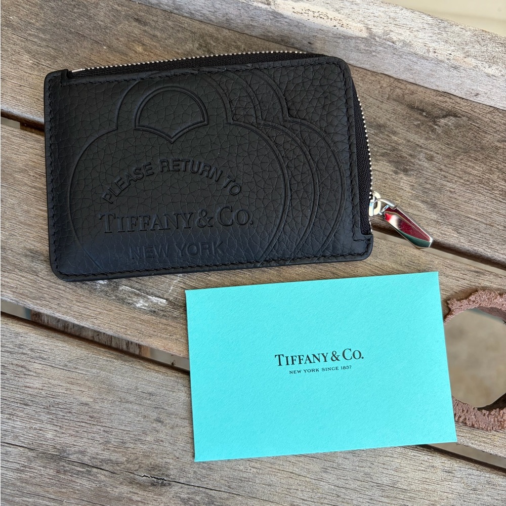 Tiffany & Co. Black Textured Card Holder - Picture 2 of 6